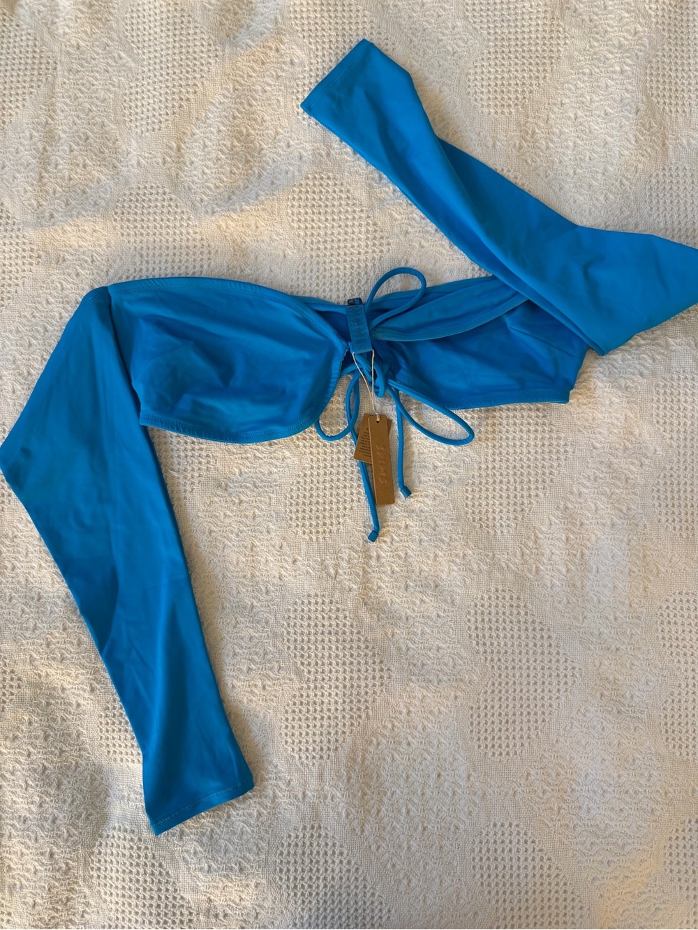 SKIMS Turquoise Long-Sleeve Bikini Top